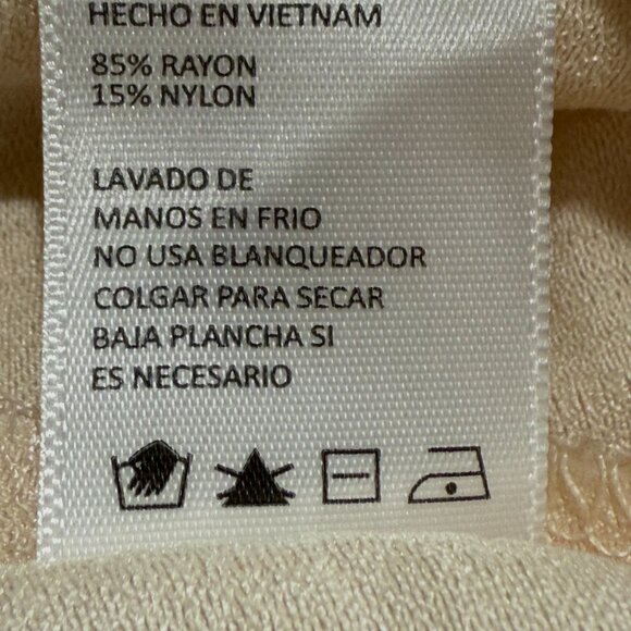 aper·cran Women’s S Small Pleated Wide-Leg Pants – Cream Rayon/Nylon Blend - Picture 5 of 9